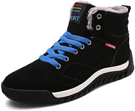 SGoodshoes Men's Winter Warm Faux Fur Lined Ankle Snow Sneakers Outdoor Boots Skateboarding Shoes