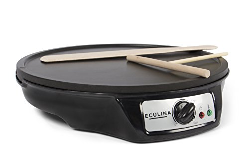 Eculina Crêpes Maker 30 cm inkl. Teigverteiler & Crêpeswender aus Holz – Crêpespfanne ist GS-geprüft - 2
