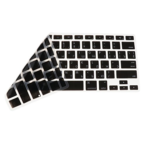 MagiDeal Weiche Silikon Tastaturschutz (QWERTY+Russisch) Für 13-Zoll MacBook Pro / Air – Schwarz - 5