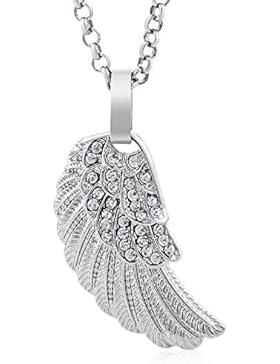 Flügel / Engelsflügel Anhänger Kettenanhänger mit Zirkonia aus Edelstahl