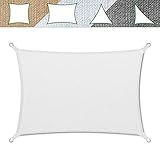 AUSWAHL: Das Sonnensegel ist als Quadrat, Rechteck oder Dreieck in vielen Größen sowie 3 Farben erhältlich