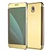 Produktbild xifanzi Spiegel Hülle für Samsung Galaxy J7 2017/J730 Flip Gelb Klapphülle Mirror Oberfläche Kunststoff Rückseite Dünn Kristall Transparent KlarFolio Etui Schutzhülle Tasche Case Cover für Samsung Galaxy J7 (2017)