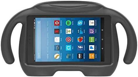 NICEKER Kids Case for Fire HD 8 2017 - Light Weight Shock Proof Handle 3D Stand Kids Friendly Protective Case for Fire HD 8 inch Display Tablet (7th Generation, 2017 Release) - Black