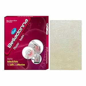 Leeford Belladonna Plaster Pain Relief Pack of 20 Patches (10 cm x 16 cm) - Helps in Joint and Muscle Pain || Natural Patches For Pain Relief || Skin Friendly Easy to Use || Safe and Effective ( For Unisex )
