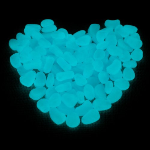 250g ca. 100 St. Blau Leuchtsteine Leuchtkiesel leuchtende Kiesel Aquarium Garten Deko