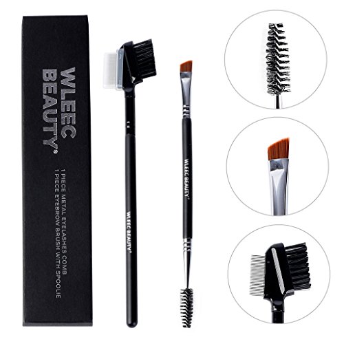 Wleec Beauty Eyelash Comb and Eyebrow Brush Professional Makeup Tools Set 2 Pieces