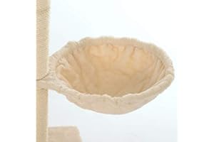 LYCCE animal-design Wgłębienie do leżenia do drapaka, zastępcze wgłębienie dla kota, stabilne, metalowa rama, wgłębienie do spania, wymiary: Ø 40 cm, beżowy