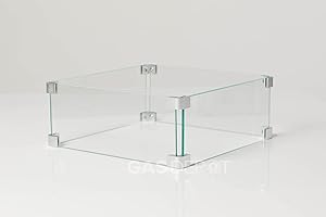 REALGLOW Wind Guard Glass Shield 350mm x 350mm for Fire Pits