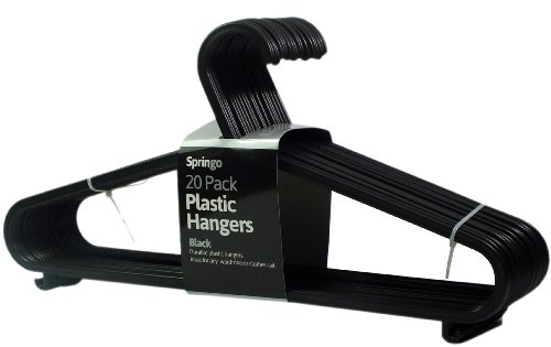 Starke 20 x Kleiderbügel Schwarz Kunststoff Kleider (36 cm breit)