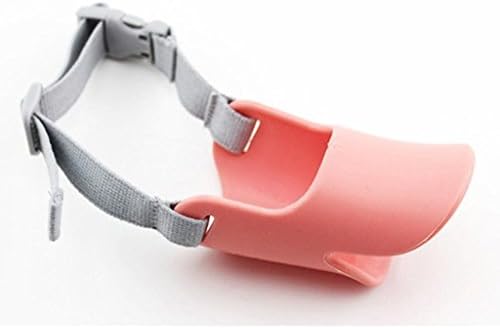 CGdiaoju Adjustable Silicone Small Cute Dog Duckbill Muzzle Anti-bark Mouth Guard Protection-Pink M