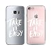 Produktbild Original Lanboo® Silikon Case Für Samsung Galaxy S7 #4 Motiv 4 - Design Druck Leben Spruch Schriftzug Weisheit Sinn - Hülle Cover Tasche Etui Schale - Take it easy - Weiß