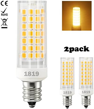 1819 New type E12 LED light Bulbs 6W Equivalent to 75 Watt Halogen Bulb 95V-240V 360 degrees Warm white 3000k(Pack of 2)