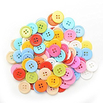 Bastelknöpfe, zufällige Farben, 100 Stück - 2