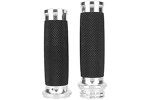 Gorgeri Motorrad Lenkergriffe, 1 Paar Universal Motorrad 25mm Handgriff Aluminium + Gummi Anti-Rutsch Lenker Griffabdeckung
