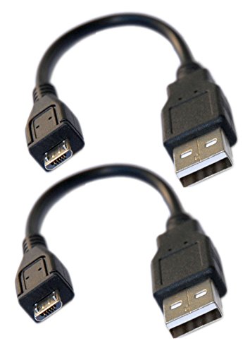 valonic 16,5cm ultra kurzes Micro USB Kabel, 2 Stück, Datenkabel, Ladekabel, Kontakte innen vergoldet, sehr kurz, schwarz, 30 AWG, USB A nach Micro USB, USB A auf Micro USB