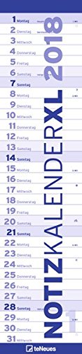 Notizkalender XL 2018 - mit Tagesreiter und Spiralbindung - 15 x 64 cm