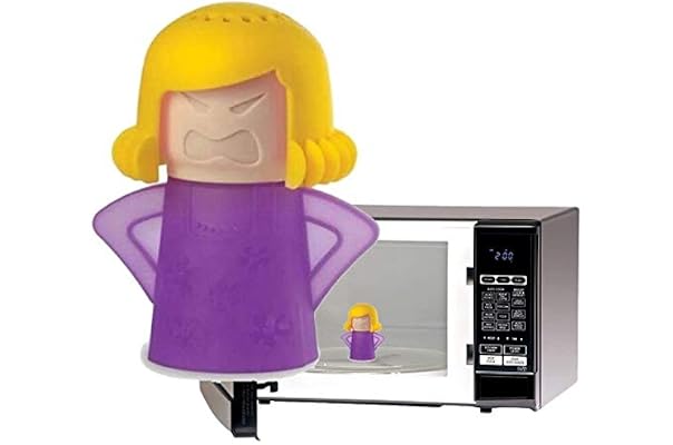 Angry Mama - Pulitore a vapore per forno a microonde, per forno a microonde,  facile da pulire in pochi minuti, disinfetta con aceto e acqua (viola) :  Amazon.it: Casa e cucina