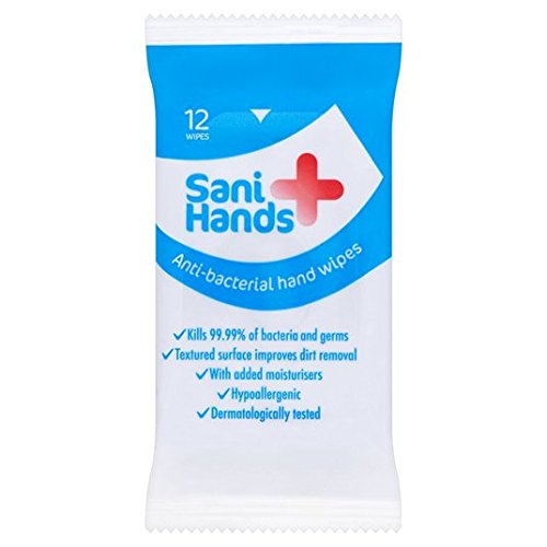 Sani Hands Anti-Bacterial Hand Wipes 12 per pack