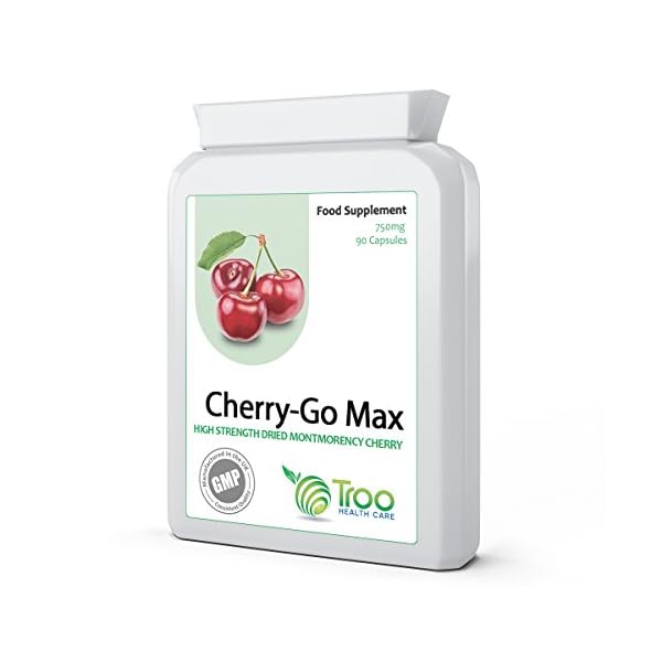 Cherry Go Max Montmorency Supplement - (750mg) 90 Capsules | High Strength Sour Cherry Prunus Cerasus Extract | UK Manufactured to GMP Standards