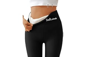 INGKE Casual Warm Winter Solid Pants Lambskin Winter Leggings Soft Clouds Fleece Leggings for Women