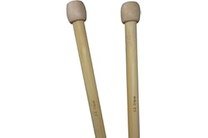 LAUREL & MASON Bamboo Knitting Needles Pair, 35cm Long Single Point Knitting Needle Set 4mm - 25mm (12mm)