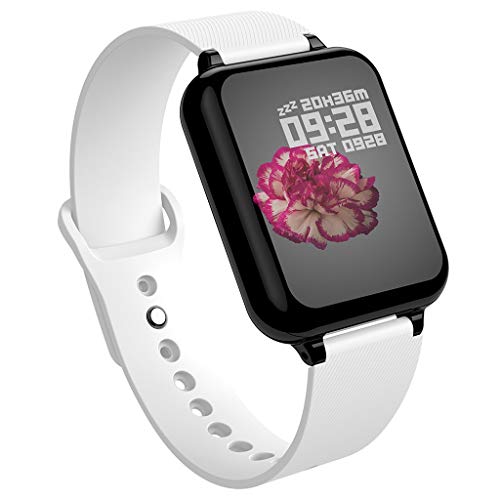 Preisvergleich Produktbild Glowjoy Bluetooth Smartwatch,Damen Herren Sportuhr Fitnessuhr Intelligente Armbanduhr mit Blutdruck Schrittzähler Pulsmesser,Intelligente Armbanduhr Armband Kompatibel für iOS Android (Weiß)