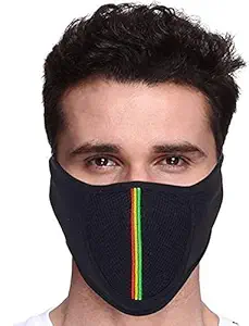 Vocado Unisex Tricolor Dust Proof Half Face Mask, Balaclava for Bike/Cycle (Free Size, Multicolor)