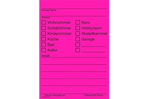 FAXLAND 40x Umzugetiketten, Neonpink, Beschriftung mit Etiketten vom Umzugskarton für den Überblick beim Umzug, 40 Stück