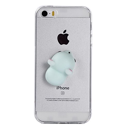 Preisvergleich Produktbild Tasche Hüllen Schutzhülle - case cover Squishy 3d-Silikon cartoon klare Squeeze zurück - cute Bear für Apple iPhone SE 5s 5