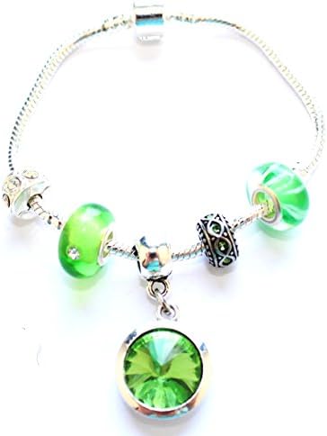 Liberty Charms Children's 'August Birthstone' Silver Plated Charm Bead Bracelet.With Gift Box. Girls Birthday Gift Present (Other Sizes Available)
