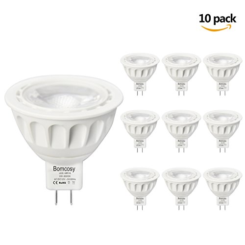 Bombillas led mr16 12v casquillo gu5.3 spot luz blanco frio 6000k 5 w equivalente a 50 w halógenas 420 lúmenes 35 grados ángulo no regulable pack de 10