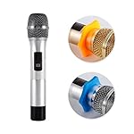UHF-Funkmikrofon-Set-LESHP-Tragbar-wireless-Mikrofon-mit-2-x-Metall-Handmikrofon-goldenSilber-fr-Kareoke-KTV-Schallquelle-Aufnahme-und-Verstrkung-Konzerte-Konferenz-Musical-Oper-Schule-Partei-usw