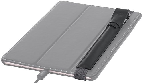 StilGut Pencil-Halter für Apple iPad Pro 9.7″ und iPad Pro 10.5″ aus echtem Leder (V2 verbesserte Variante) mit Lightning Adapter-Fach & Lasche. Stift-Halterung zur sicheren Aufbewahrung des Apple Pens, Schwarz Nappa - 5
