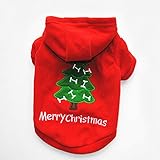 Ropa de Navidad para mascotas: esta chaqueta con capucha para perros es adecuada para que la lleves tu cachorro en la temporada navideña y, en un invierno frío, también refresca a tus perros, un regalo de Navidad ideal para tus mascotas.