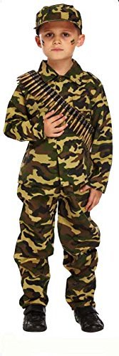 Henbrandt Child Army Military Camouflage Fancy Dress Costume (7-9 Years)