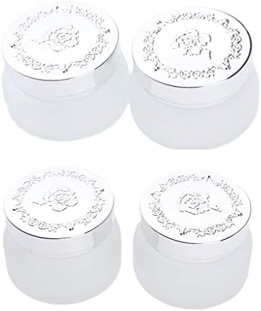 B Baosity 4 Pieces Glass Empty Makeup Case Face Powder Cream Cosmetic Jar Travel Eyeshadow Cosmetics Jars Containers with Lids