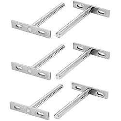 Gasea 6pcs 75mm(3") Support Invisible Pour Étagère Murale Plateau Flottant Caché Support Pour Barre Bureau Domicile Support en Acier