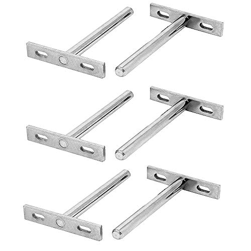 Gasea 6pcs 75mm(3") Support Invisible Pour Étagère Murale Plateau Flottant Caché Support Pour Barre Bureau Domicile Support en Acier
