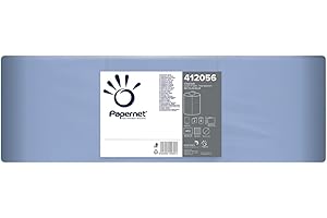 Papernet - Asciugamano di Carta in Rotolo a Estrazione Centrale 412056, Confezione da 6 Rotoli in Carta Riciclata Blu da 137 m Ciascuno, 2 Veli, 2.700 Servizi da 20x30cm
