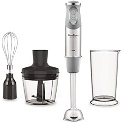 Moulinex quickchef - Mixeur plongeant avec 3 accessoires, acier inoxydable, 10 vitesses, 1000 W