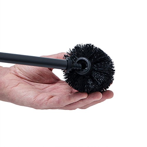 Relaxdays WC Garnitur GRAO HBT ca. 70 x 20 x 20 cm Bürstengarnitur grau mit Klobürste und Rollenhalter Metall WC-Ständer samt WC-Bürste schwarz und Bürstenhalter, Toilettenbürste, anthrazit - 5