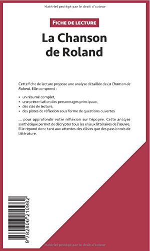 Couverture du livre de La Chanson de Roland (Fiche de lecture): Résumé Complet Et Analyse Détaillée De L'oeuvre