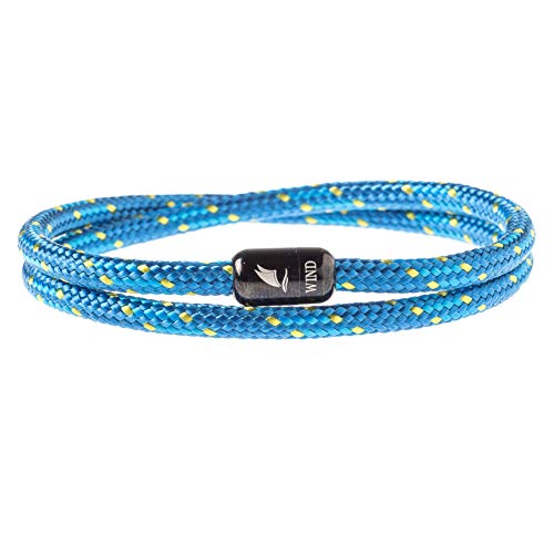 Wind Passion Pulsera Azul Magnética de Cuerda Trenzada Nautica para Hombre y Mujer, Tall Small