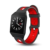 Oasics Geeignet für Männer und Frauen Fitness Armband mit Pulsmesser, Smart Watch Sport Fitness Aktivität Herzfrequenz Tracker Blutdruckuhr IP68 für iOS und Android Watch (rot)