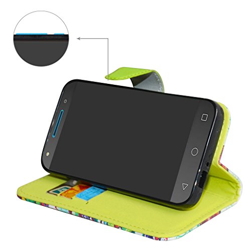 Wiko Harry Funda Mama Mouth PU Cuero Billetera Cartera Monedero Con Soporte Funda Caso Case para Wiko Harry Smartphone Negro