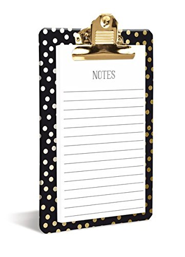 Preisvergleich Produktbild Clipboard: Gold Dots - Klemmbrett mit stilvollem Notizblock: Goldene Punkte (Klemmbrett mit Notizblock)