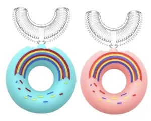 DC DECORIO Tooth Brush Head 360 Degree Cleansing U Shaped Toothbrush for Kids baby (RAINBOW (PINK+BLUE))