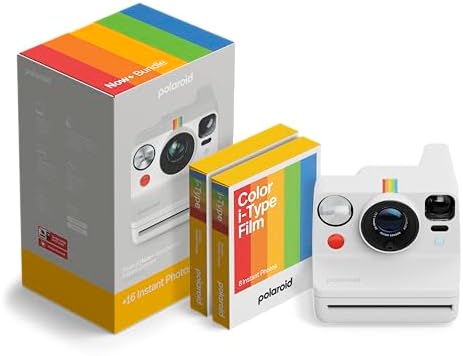 Polaroid - NOW+ Gen3 - Fotocamera istantanea Bluetooth Connected - Pacchetto fotocamera + pellicola a colori (16 foto) Bianco (6563)