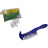 Set Effol Niemals-Reißer-Mähnengummis 400 St transparent + Mähnenkamm blau Haas