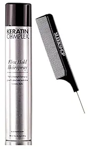 Keratin Complex Flex Hold Hairspray, Lightweight Aerosol Hair Spray (w/Sleek Comb) Flexible Hold and Shine (9 oz)